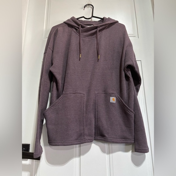 Carhartt Relaxed Fit Heavyweight,long sleeve,hooded,waffle thermal shirt,pockets - Picture 1 of 6